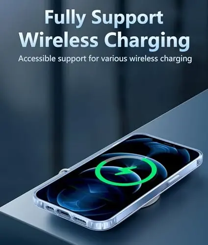 FNTCASE iPhone 12 Pro-Max uchun g‘ilof: Magsafe bilan mos keluvchi tiniq telefon g‘iloflari, ingichka, sarg‘ayishga qarshi, harbiy darajadagi zarbadan himoya, mustahkam zarbga chidamli shaffof telefon qopqog‘i (B-Clear) - 3