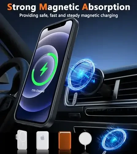 FNTCASE iPhone 12 uchun telefon g'ilofi: iPhone 12 Pro uchun magnitli mat teksturali harbiy darajadagi tushishdan himoya qiluvchi yarim shaffof mobil g'ilof - ingichka, bardoshli zarbaga chidamli himoya bamperi - 4