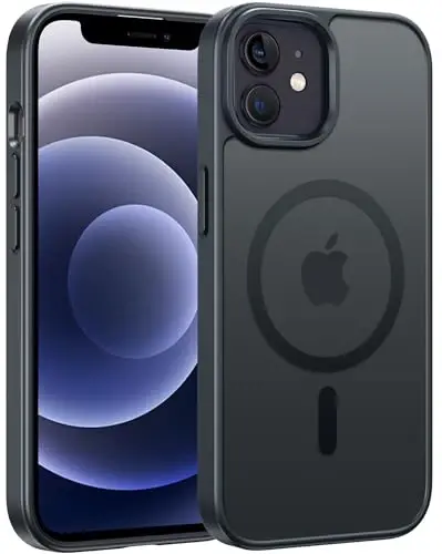 FNTCASE iPhone 12 uchun telefon g'ilofi: iPhone 12 Pro uchun magnitli mat teksturali harbiy darajadagi tushishdan himoya qiluvchi yarim shaffof mobil g'ilof - ingichka, bardoshli zarbaga chidamli himoya bamperi - 1