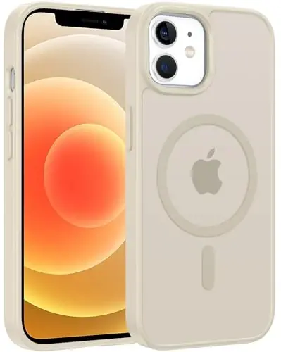 FNTCASE iPhone 12 uchun telefon qutisi: iPhone 12 Pro uchun magnitli mat teksturali harbiy standartga mos tushishdan himoya qiluvchi yarim shaffof g'ilof - ingichka, bardoshli zarbaga chidamli himoya bamperi - FNTCASE