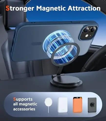 FNTCASE iPhone 13 Mini uchun g‘ilof: iPhone 12 Mini g‘ilofi, mat magnitli, Magsafe bilan mos, yupqa, sarg‘aymaydigan, harbiy darajadagi himoyaga ega, mustahkam va yarim shaffof (C-Blue) - 4