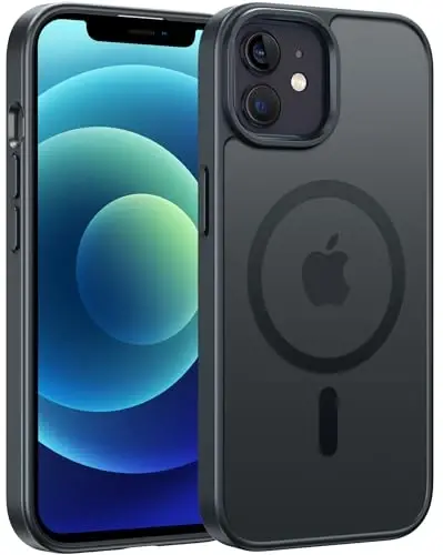 FNTCASE iPhone 13 Mini uchun g'ilof: iPhone 12 Mini magnitli mat harbiy darajadagi tushishdan himoya qiluvchi yarim shaffof mobil telefon qopqog'i - ingichka, mustahkam, zarbga chidamli bamper g'ilof 