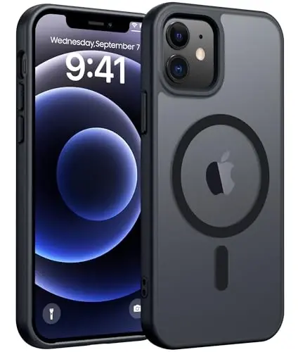 FNTCASE iPhone 13 Mini uchun g'ilof: iPhone 12 Mini magnitli mat harbiy darajadagi tushishdan himoya qiluvchi yarim shaffof mobil telefon qopqog'i - ingichka, mustahkam, zarbga chidamli bamper g'ilof - FNTCASE