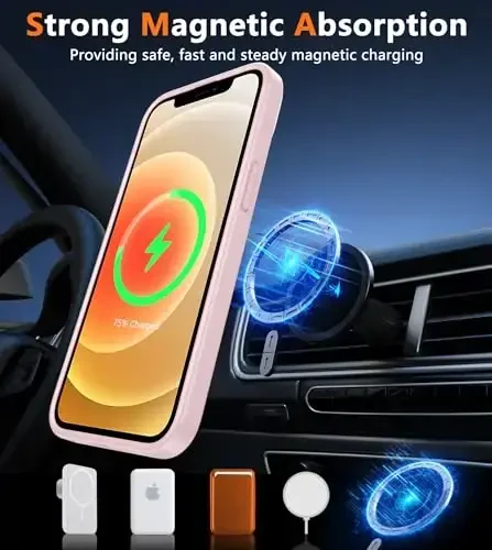 FNTCASE iPhone 13 Mini uchun g'ilof: iPhone 12 Mini magnitli mat harbiy darajadagi tushishdan himoya qiluvchi yarim shaffof mobil telefon qopqog'i - Ingichka, mustahkam, zarbga chidamli bamper g'ilof - 4