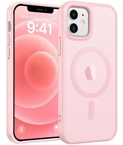 FNTCASE iPhone 13 Mini uchun g'ilof: iPhone 12 Mini magnitli mat harbiy darajadagi tushishdan himoya qiluvchi yarim shaffof mobil telefon qopqog'i - Ingichka, mustahkam, zarbga chidamli bamper g'ilof - FNTCASE
