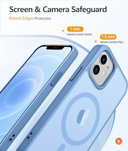 FNTCASE iPhone 13 Mini uchun g'ilof: iPhone 12 Mini magnitli mat harbiy darajadagi tushishdan himoya qiluvchi yarim shaffof mobil telefon qopqog'i - Ingichka, mustahkam, zarbga chidamli bamper g'ilof - 4