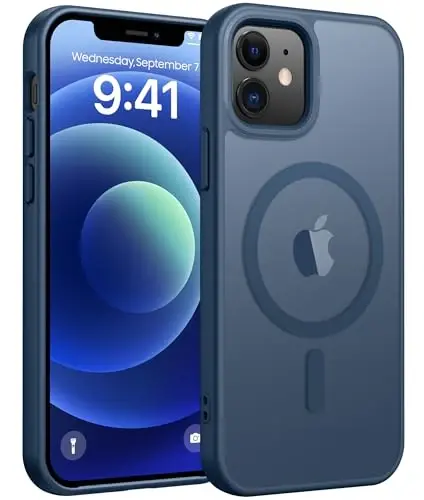 FNTCASE iPhone 13 Mini uchun g'ilof: iPhone 12 Mini magnitli mat harbiy darajadagi tushishdan himoya qiluvchi yarim shaffof mobil telefon qopqog'i - ingichka, mustahkam, zarbga chidamli bamper g'ilof - FNTCASE