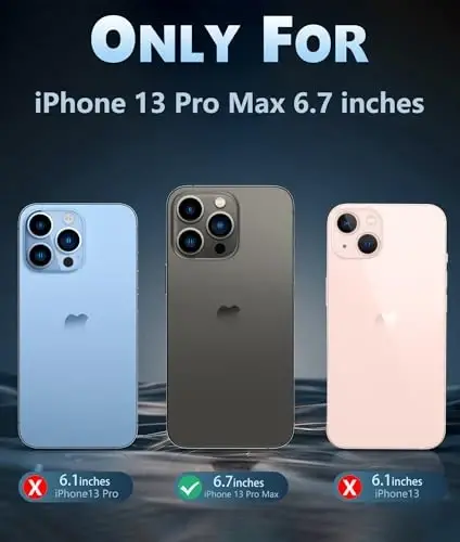 FNTCASE iPhone 13 Pro-Max uchun g'ilof: Magsafe bilan mos keluvchi shaffof magnit telefon g'iloflari, ingichka, sarg'ayishga qarshi, harbiy darajadagi tushishdan himoya, mustahkam himoya shaffof telefon qopqog'i (B-qora) - FNTCASE (1)