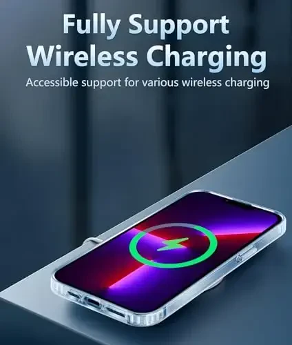 FNTCASE iPhone 13 Pro-Max uchun g‘ilof: Sariqlikka qarshi ingichka shaffof g‘ilof | Harbiy darajadagi himoya va zarbga chidamli yupqa shaffof telefon qopqog‘i (B-shaffof) - 6