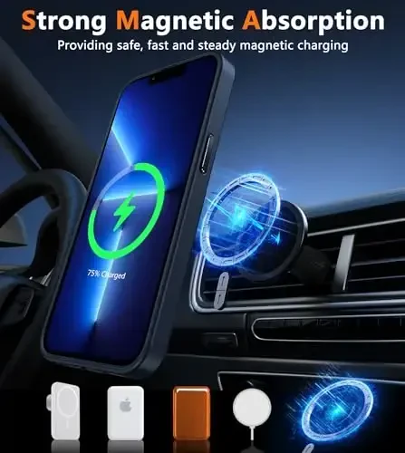 FNTCASE iPhone 13 Pro Max uchun telefon g'ilofi: Magnitli yarim shaffof mato tuzilishiga ega ingichka g'iloflar | Harbiy darajadagi himoya zarbaga chidamli mustahkam tushishga chidamli himoya muzli telefon qopqog'i - 2