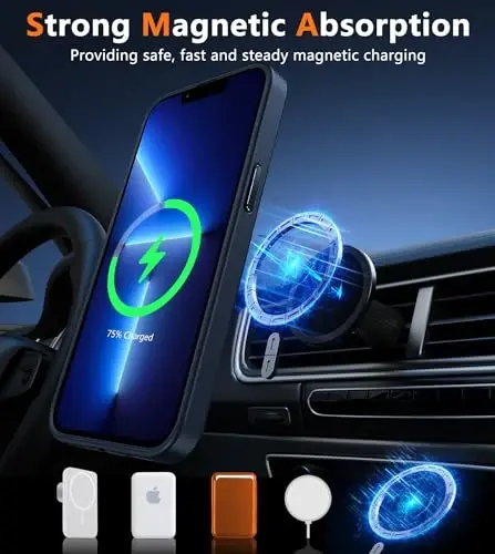 FNTCASE iPhone 13 Pro Max uchun telefon g'ilofi: Magnitli yarim shaffof mato tuzilishiga ega ingichka g'iloflar | Harbiy darajadagi himoya zarbaga chidamli mustahkam tushishga chidamli himoya muzli telefon qopqog'i - FNTCASE (1)