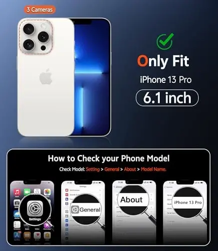 FNTCASE iPhone 13 Pro uchun g'ilof: Magnitli mat o'tkazuvchan telefon g'iloflari ekran himoyachisi va linzalarni himoya qilish bilan mustahkam teksturali zarbga chidamli himoya ingichka mobil qopqoq (C-ko'k) - 2