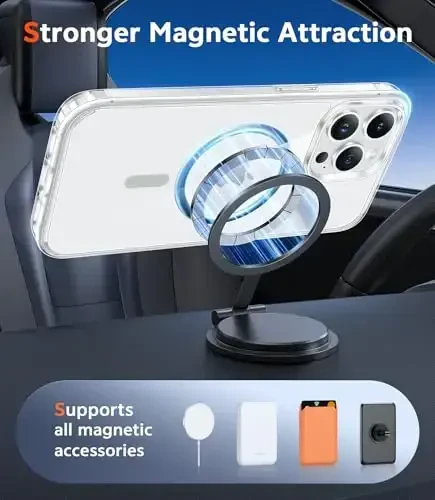 FNTCASE iPhone 13 Pro uchun g'ilof: Magsafe bilan mos keladigan shaffof magnit telefon g'iloflari yupqa sarg'ayishga qarshi harbiy darajadagi tushishdan himoya mustahkam himoya shaffof mobil telefon qopqog'i (D-yashil) - 4
