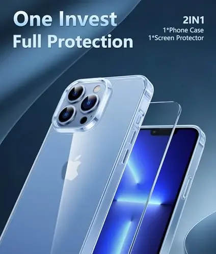 FNTCASE iPhone 13 Pro uchun g'ilof: Magsafe bilan mos keladigan tiniq telefon g'iloflari Yaxshilanishga qarshi ingichka harbiy darajadagi tushishdan himoya Qattiq zarbaga chidamli himoya shaffof mobil telefon qopqog'i (B-tiniq) - 4