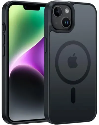 FNTCASE iPhone 13/14 uchun telefon g'ilofi: iPhone 16e magnitli yarim shaffof mat qopqoqli metall tugmali harbiy darajadagi zarbaga chidamli korpus to'liq himoya qiluvchi yupqa telefon g'ilofi - 1