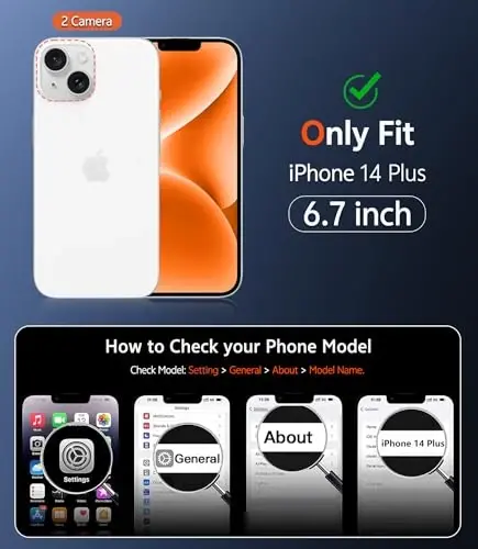 FNTCASE iPhone 14 Plus Kılıfı: Magsafe ile Uyumlu Mat Manyetik Telefon Kılıfları, İnce, Sararmayan, Askeri Sınıf Düşme Korumalı, Sağlam Şeffaf Cep Telefonu Kılıfı (C-Turuncu) - 2