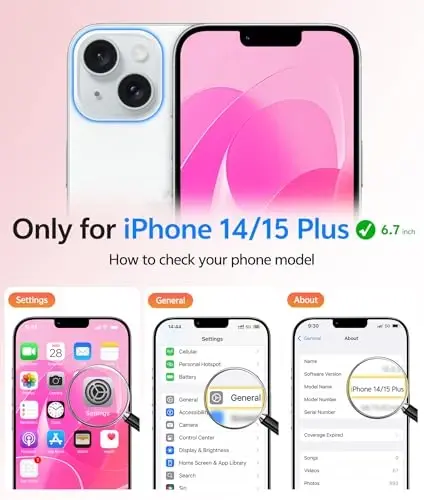 FNTCASE iPhone 14 Plus uchun g'ilof: iPhone 15 Plus magnitli mat teksturali harbiy standartga mos tushishdan himoya qiluvchi shaffof telefon qopqog'i - Ingichka zarbga chidamli himoya bumperli telefon g'ilofi - 2