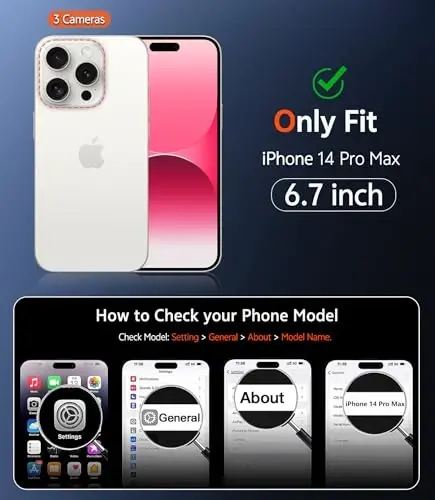 FNTCASE iPhone 14 Pro-Max uchun g‘ilof: Magnitli mat teksturali harbiy standartdagi tushishdan himoya qiluvchi yarim shaffof telefon qopqog‘i - Yupqa, mustahkam, zarbga chidamli himoya tamponli telefon g‘ilofi (C-pushti) - 2