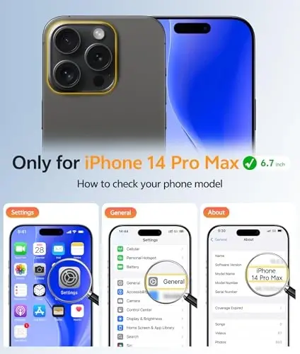 FNTCASE iPhone 14 Pro Max uchun g'ilof: Magnitli yarim shaffof matli yupqa g'iloflar [ закалённое Стекло ekran himoyachisi] [To'liq kamera himoyasi] Harbiy darajadagi zarbaga chidamli himoya telefon qopqog'i - Qora - FNTCASE (1)