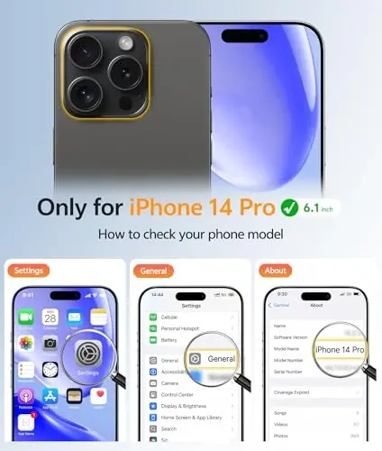 FNTCASE iPhone 14 Pro uchun g'ilof: Magnitli mat o'tkazuvchan harbiy standartdagi zarbadan himoya qiluvchi telefon g'ilofi | Zarba o'tkazmaydigan ingichka mustahkam himoya bamperi - 2