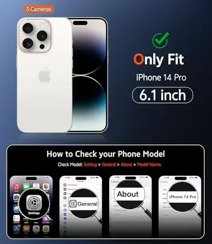 FNTCASE iPhone 14 Pro uchun g‘ilof: Magnitli mato teksturali harbiy darajadagi tushishdan himoya qiluvchi yarim shaffof mobil telefon qopqog‘i - Ingichka, mustahkam, chidamli zarbga qarshi himoya tamponli telefon g‘ilofi (C-qora) - 2