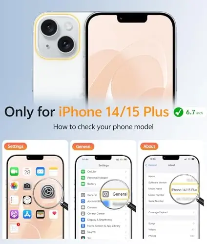 FNTCASE for iPhone 15 Plus Case: for iPhone 14 Plus Case [Compatible with Magsafe] Translucent Matte Cases with [Screen Protector] Military Grade Shockproof Protective Phone Cover - Desert Gold - 2
