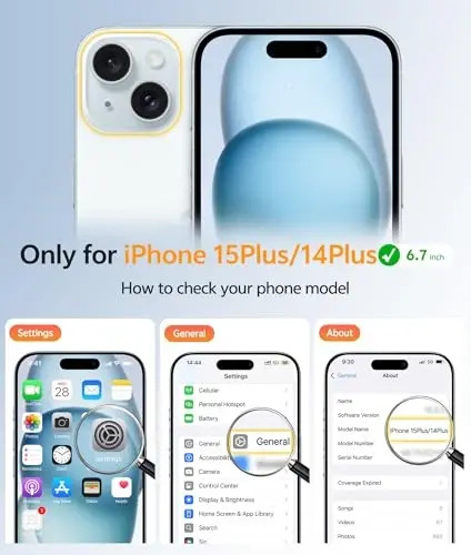 FNTCASE for iPhone 15/14 Plus Case Clear, Fit for Magsafe, Screen Protector | Anti Yellowing Magnetic Back, 14FT Military Grade Drop Protection, Shockproof Protective Phone Cover, Transparent - 2