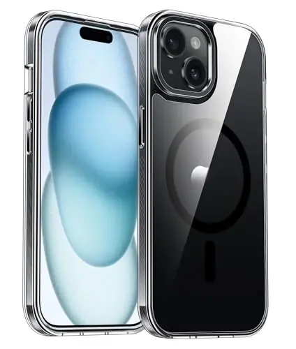 FNTCASE iPhone 15 Plus uchun g'ilof: magnit doirali iPhone 14 Plus uchun g'ilof, harbiy darajadagi zarbadan himoya qobig'i, chidamli to'liq korpusli himoya telefon qopqog'i - 6,7 dyuym (D-qora magnit) - 1