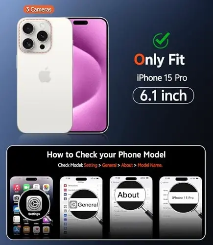 FNTCASE iPhone 15 Pro Kılıf: Magsafe Uyumlu Ekran Koruyuculu Şeffaf Manyetik Telefon Kılıfları İnce Sararmaz Dayanıklı Darbeye Dayanıklı Koruyucu Şeffaf Cep Telefonu Kapağı (B-Pembe) - 2