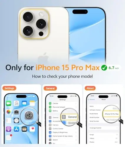 FNTCASE for iPhone 15 Pro Max Case, Fit for Magsafe, Glass Screen Protector | Full Camera Protection, Translucent Matte, 14FT Military Grade Drop Proof, Shockproof Protective Phone Cover, Light Blue - 2