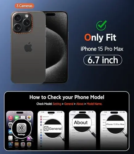 FNTCASE iPhone 15 Pro-Max uchun g'ilof: Kuchli Magnitli Shaffof G'ilof - Sarğayishga qarshi va zarbga chidamli Harbiy Standartdagi Himoya Shaffof Telefon Qopqog'i (A-Shaffof) - 2
