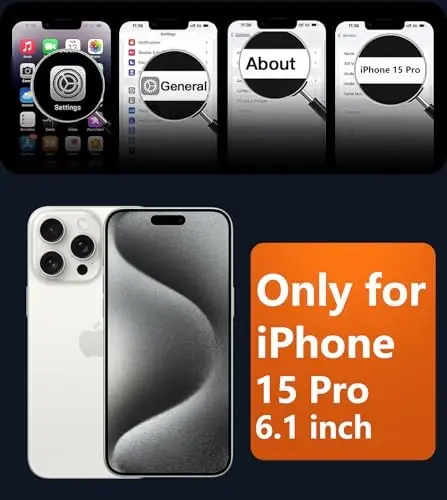 FNTCASE iPhone 15 Pro uchun g'ilof: Magnitli mat o'tkazuvchan harbiy darajadagi tushishdan himoya qiluvchi telefon g'ilofi | Zarba o'tkazmaydigan yupqa mustahkam bardoshli himoya bamper qopqog'i - 2