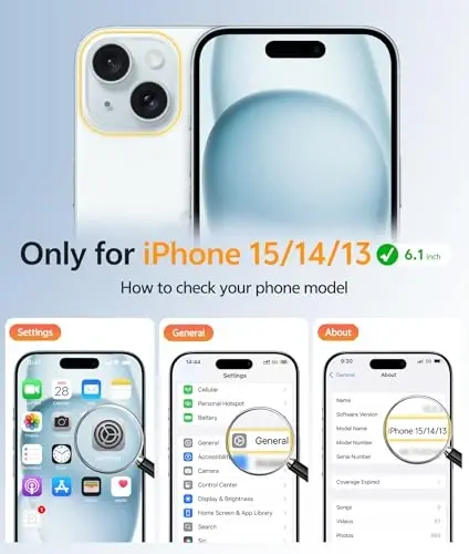 FNTCASE iPhone 15 uchun g'ilof: iPhone 14 & iPhone 13 uchun g'ilof [Ekran himoyachisi bilan] Magnitli yarim shaffof mat | Harbiy darajadagi tushishdan himoya | Zarba o'tkazmaydigan telefon qopqog'i himoya g'iloflari - Teal - 2