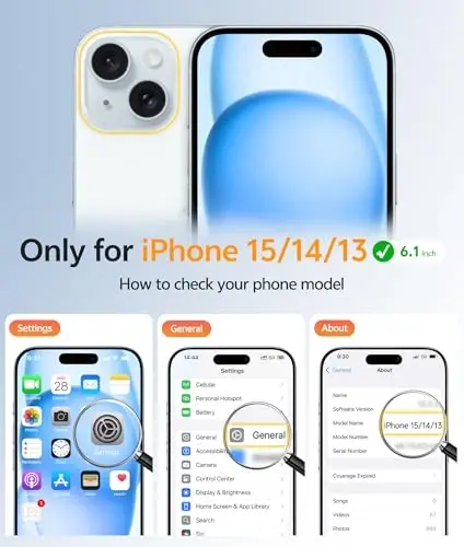 FNTCASE iPhone 15 uchun g'ilof: iPhone 14 & iPhone 13 uchun g'ilof [ekran himoyachisi bilan] Magnitli yarim shaffof mat | Harbiy darajadagi tushishdan himoya | Zarbadan himoya qiluvchi telefon qopqog'i himoya g'iloflari - Ochiq moviy - 2