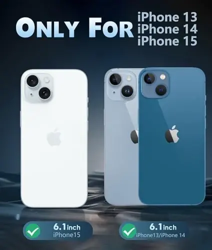 FNTCASE iPhone 15 uchun g‘ilof shaffof: iPhone 14/13 uchun magnitli telefon g‘ilofi, ekran himoyachisi bilan, Magsafe bilan mos keladi, yupqa, sarg‘aymaydigan, mustahkam himoyali shaffof g‘ilof (A-Clear) - FNTCASE (1)