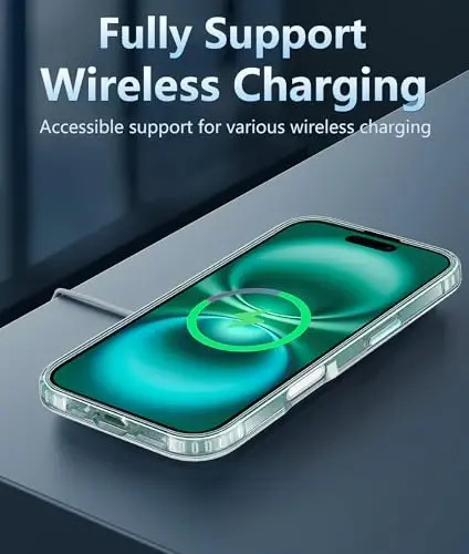 FNTCASE iPhone 16 Plus uchun g'ilof: Harbiy darajadagi tushishdan himoya, shaffof g'iloflar, kamera boshqaruv tugmasi, zarbaga chidamli, sarg'ayishga qarshi telefon qopqog'i (D-shaffof) - 5