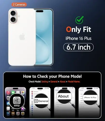 FNTCASE iPhone 16 Plus uchun g'ilof: Magsafe bilan mos keluvchi shaffof magnitli telefon g'iloflari, ingichka, sarg'ayishga qarshi, harbiy standartga javob beradigan zarbadan himoya, mustahkam himoya shaffof g'ilof (D-Teal Magnetic) - FNTCASE (1)