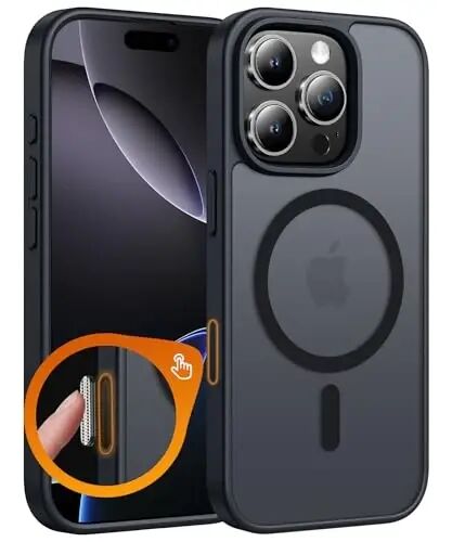 FNTCASE for iPhone 16 Pro-Max Case: Matte Magnetic Phone Cases with Screen Protector Compatible with Magsafe Slim Anti Yellowing Rugged Shockproof Protective Translucent Cell Cover 
