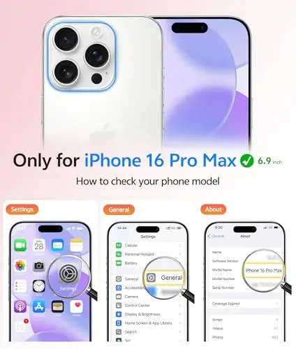 FNTCASE for iPhone 16 Pro Max Case, Fit for Magsafe, Glass Screen Protector | Full Camera Protection, Translucent Matte, 14FT Military Grade Drop Proof, Shockproof Protective Phone Cover, Light Purple - 2