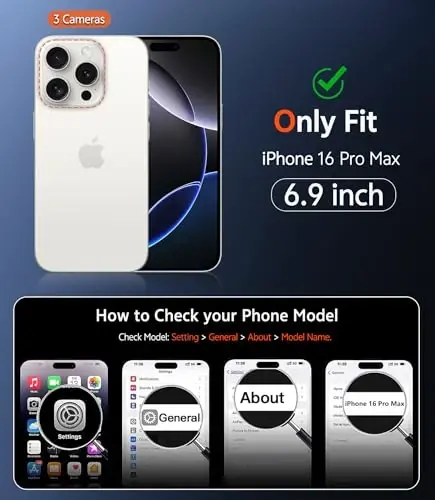 FNTCASE iPhone 16 Pro-Max uchun g'ilof: Magnitli mat teksturali harbiy darajadagi tushishdan himoya qiluvchi yarim shaffof telefon qopqog'i - Ingichka, mustahkam, zarbga chidamli himoya bamperli telefon g'ilofi (C-qora) - 2