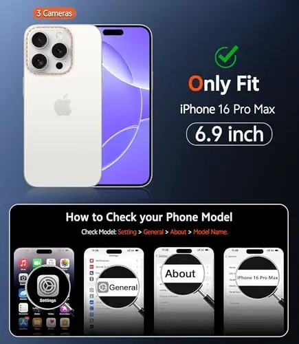 FNTCASE iPhone 16 Pro-Max uchun g'ilof: Magnitli matli teksturali harbiy standartga mos tushishdan himoya qiluvchi yarim shaffof telefon qopqog'i - Yengil, mustahkam, zarbga chidamli himoya bumperli telefon g'ilofi (C-siyohrang) - FNTCASE (1)