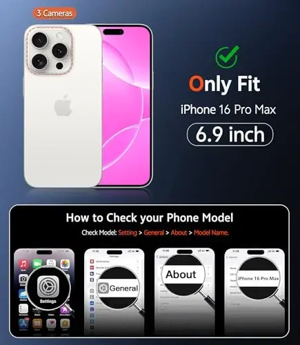 FNTCASE iPhone 16 Pro-Max uchun gʻilof: Magsafe bilan mos keladigan ekran himoyachisi bilan magnitli shaffof telefon gʻiloflari, ingichka, sargʻayishga qarshi, zarbga chidamli, himoya shaffof telefon qopqogʻi (B-pushti) - FNTCASE (1)
