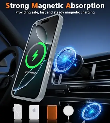 FNTCASE iPhone 16 Pro uchun g'ilof: Magnitli mat o'tkazuvchan harbiy darajadagi tushishdan himoya qiluvchi telefon g'ilofi | Zarbadan himoya qiluvchi yupqa mustahkam bardoshli himoya bumper qopqog'i - 4