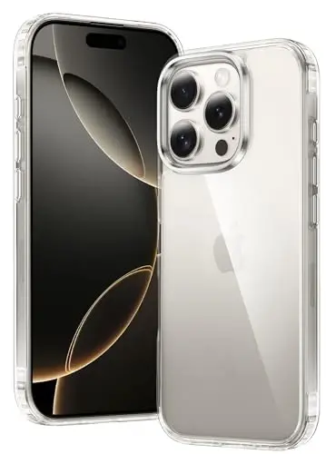 FNTCASE iPhone 16 Pro uchun g'ilof: Magsafe bilan mos keluvchi shaffof telefon g'iloflari Yupqa sarg'ayishga qarshi harbiy darajadagi tushishdan himoya Qattiq zarbga chidamli himoya shaffof mobil telefon qopqog'i (B-Shaffof) 