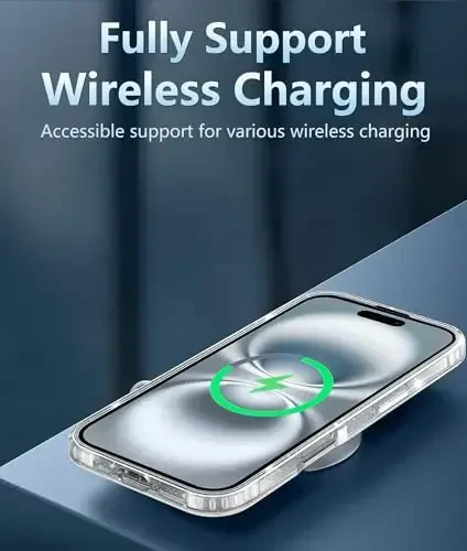 FNTCASE iPhone 16 uchun g'ilof: Shaffof harbiy standartdagi zarbadan himoya, sarg'ayishga qarshi ingichka g'ilof - Zarbadan himoya qiluvchi mustahkam shaffof telefon qopqog'i (D-Yaltiroq) - 3