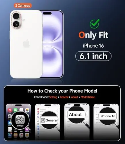 FNTCASE iPhone 16 uchun mat qopqoq: magnitli yarim shaffof telefon g'iloflari ekran himoyachisi va linzalarni himoya qilish bilan, bardoshli to'qimali zarbaga chidamli himoya yupqa mobil g'ilof 6.1 dyuym (C-binafsha) - 2