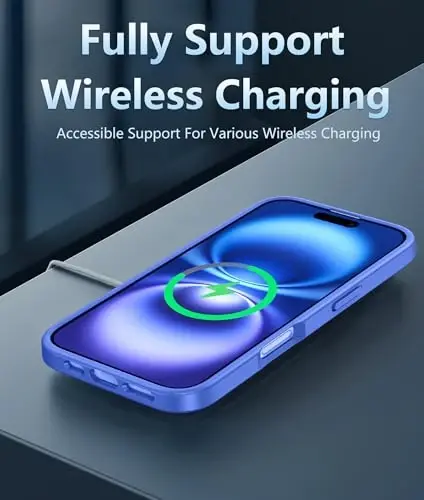 FNTCASE iPhone 16 uchun telefon g'ilofi: Harbiy darajadagi tushishdan himoya, sarg'ayishga qarshi, ingichka g'ilof - zarbaga chidamli himoya shaffof mobil telefon qopqog'i (D-Ultramarine) - 3