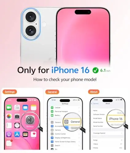 FNTCASE iPhone 16 uchun telefon g‘ilofi: Magnitli yarim shaffof mat zarbga chidamli ingichka mobil telefon qopqog‘i - Harbiy darajadagi tushishga chidamli qattiq orqa barmoq izlariga qarshi himoya g‘ilofi - 2