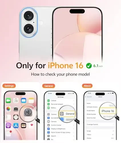 FNTCASE iPhone 16 uchun telefon g'ilofi: Magnitli yarim shaffof mat zarbga chidamli ingichka mobil telefon qopqog'i - Harbiy standartga javob beradigan tushishga chidamli qattiq orqa barmoq izlariga qarshi himoya g'ilofi - 2