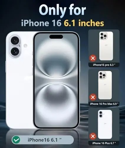 FNTCASE iPhone 16 uchun telefon g‘ilofi: Shaffof magnit harbiy darajadagi tushishdan himoya, sarg‘ayishga qarshi ingichka g‘ilof - Zarba o‘tkazmaydigan himoya shaffof mobil telefon qopqog‘i (D-Hot Pink Magnetic) - FNTCASE (1)